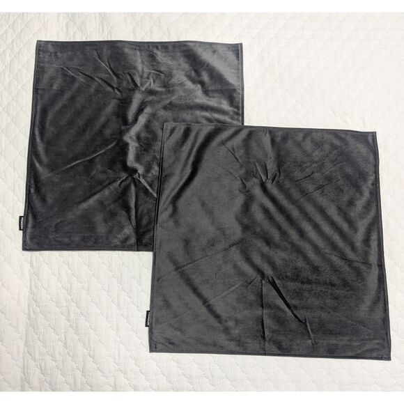 🛋️ WEMEON Charcoal Velvet Throw Pillow Covers 18x18 – Set of 2 - Picture 2 of 5